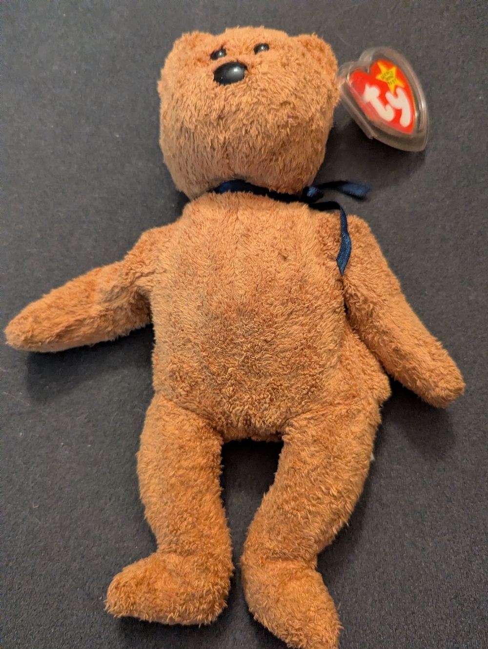 Ty Beanie Baby Fuzz the Bear 1998 Tylon Fabric Shaggy Plush Toy NWT - Picture 3 of 7